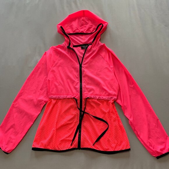 Material Girl Active Women's Pink Nylon Workout Jacket Size S with Hood. - Picture 1 of 6